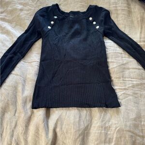Express Black Ribbed Knit Top